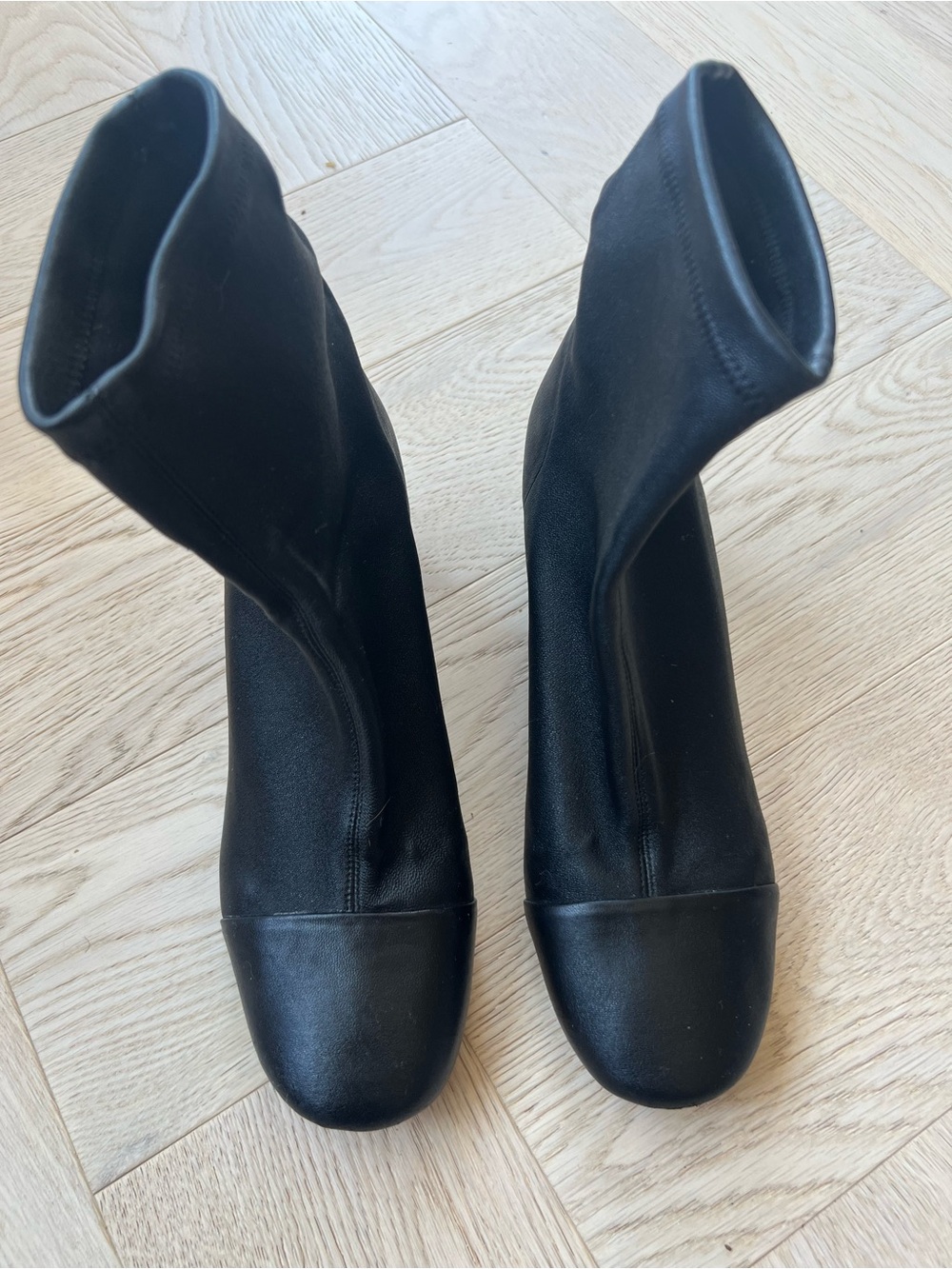 Isabel Marant Black Leather Sock Ankle Boots - Picture 7 of 11